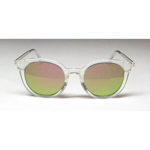 Oscar by Oscar de la Renta Sunglasses Clear Frame Pink Green Mirrored Lenses NEW